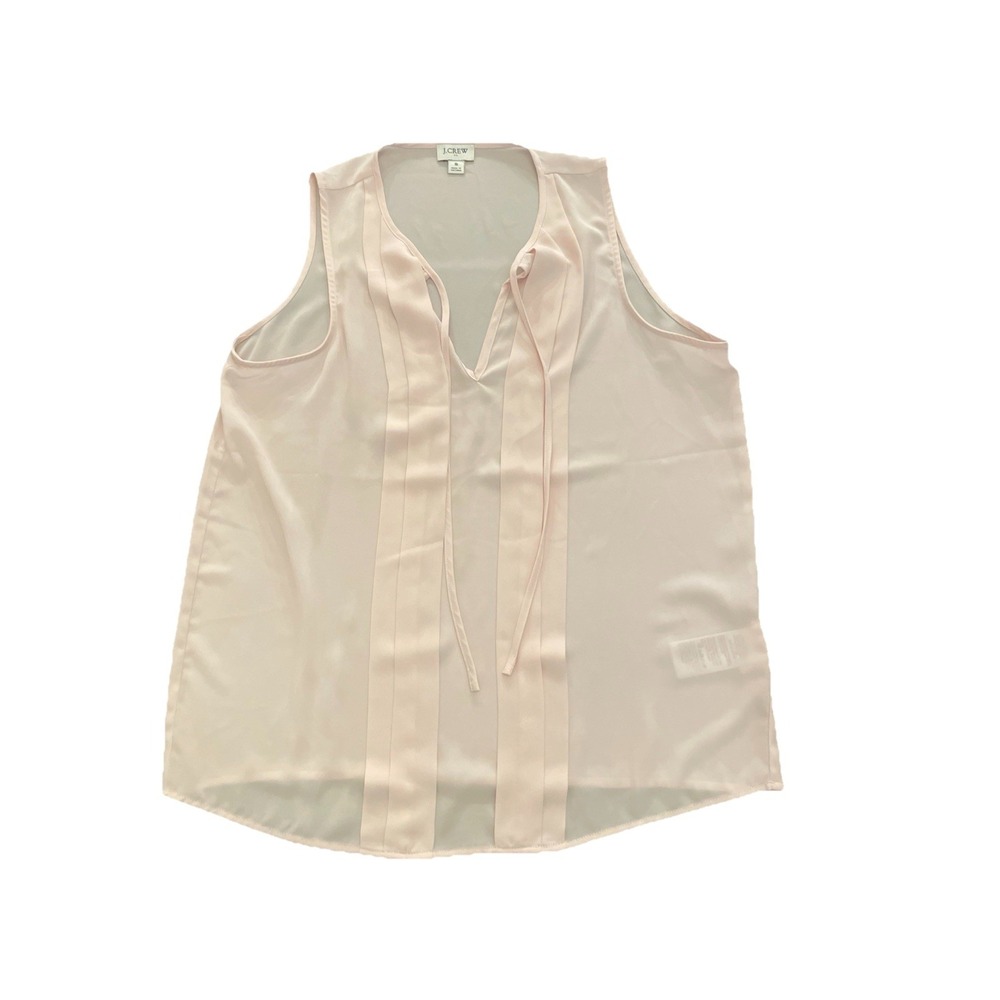 J.‎ Crew Women's V-Neck Sleeveless Soft Pink Blouse Size Small Career Pleats